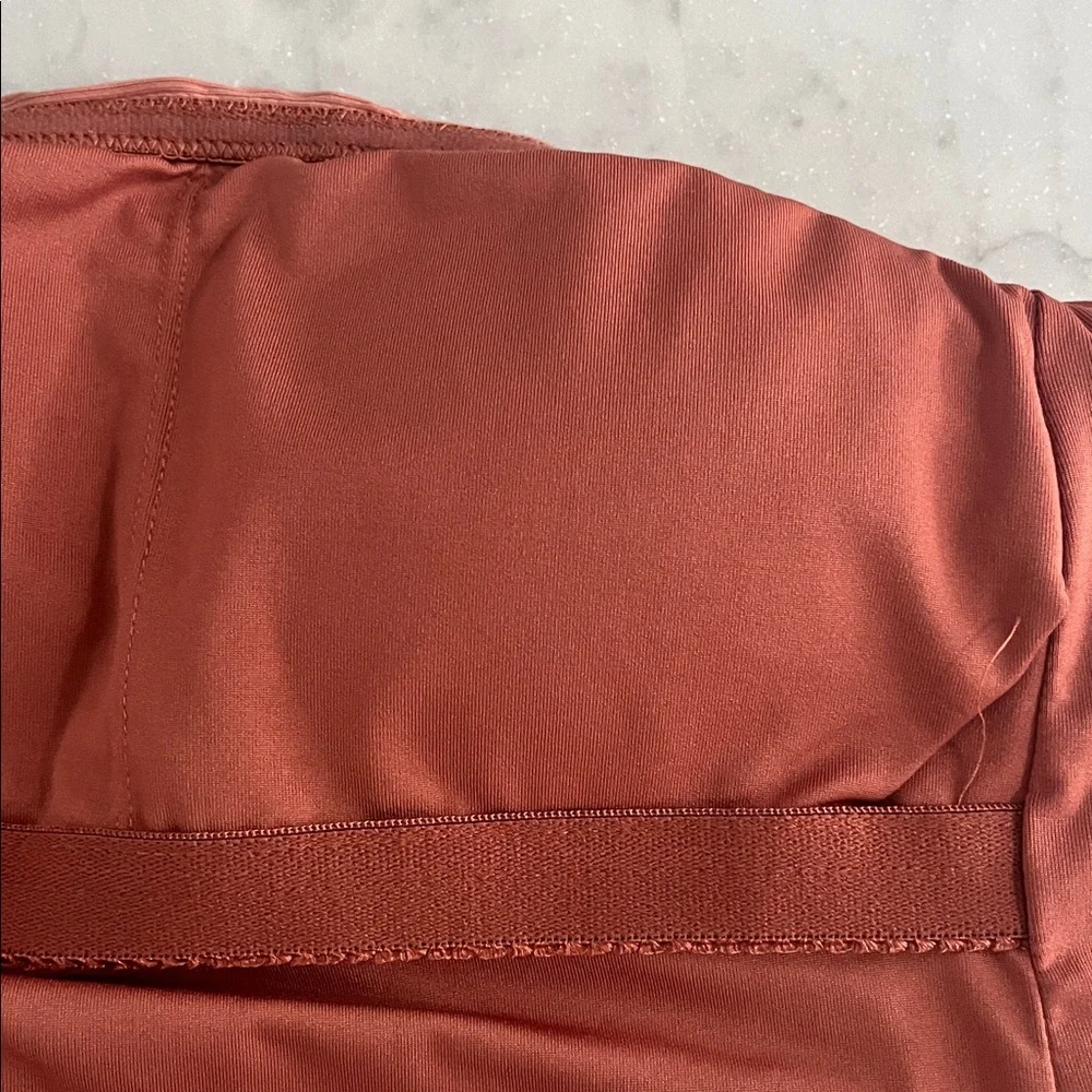 Simons Rusty Rose High-Waist Ruched Bikini Bottom - Picture 5 of 6